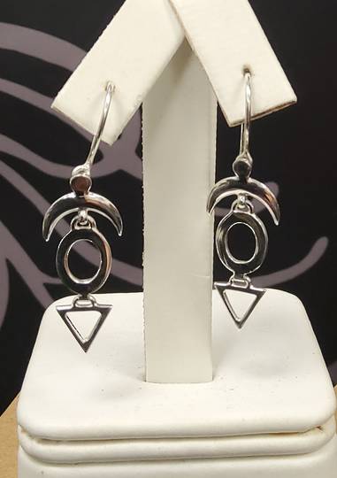 Sacred Geometry Sterling Silver Drop Earrings image 0
